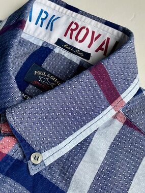 Paul & Shark Royal Yacht Club Tatran cotton shirt Sz 38 ~15 made in Italy 🇮🇹